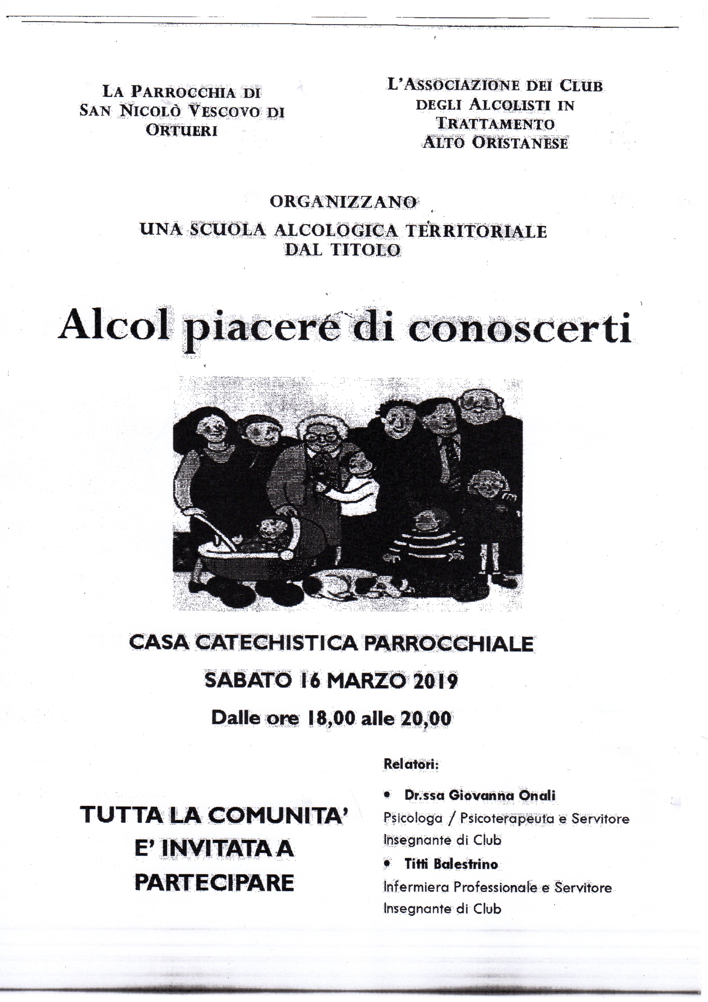 Scuola alcologica territoriale: Alcol piacere di conoscerti